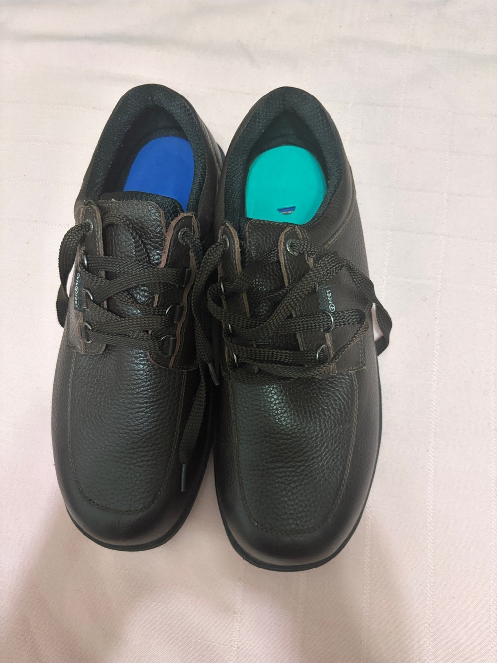 Men's Black Leather Lace-Up Comfort Shoes